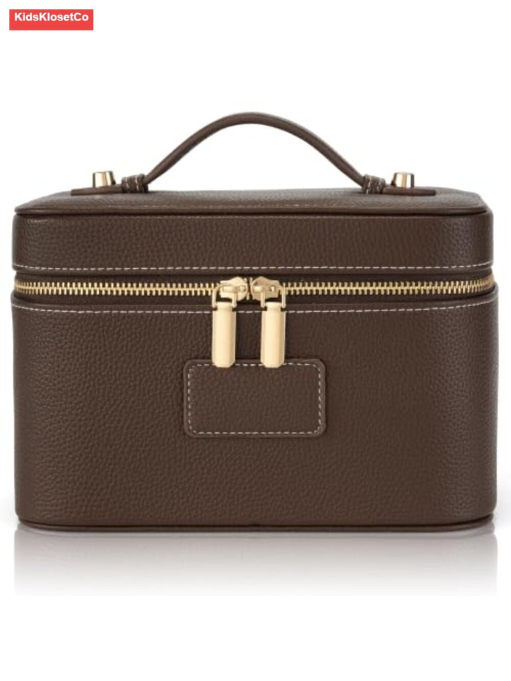 Vintage PU Leather Makeup Train Case Travel Cosmetic Organizer with Brush - Picture 1 of 5